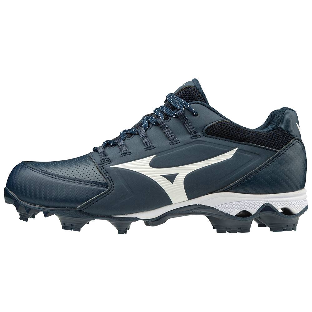 Tenis Softball Mizuno 9-Spike Advanced Finch Elite 4 TPU Molded - Mulher - Azul Marinho/Branco - LCD